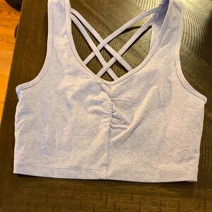 Zella Womens Light Purple Crisscross Back tank w built in bra/sports bra S